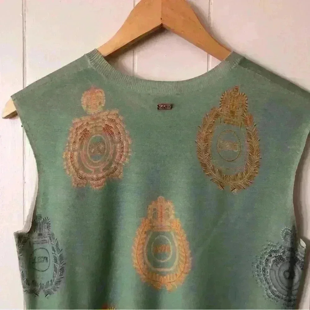 Escada sport Women’s Lightweight Wool Printed Vest Size S - Picture 4 of 5